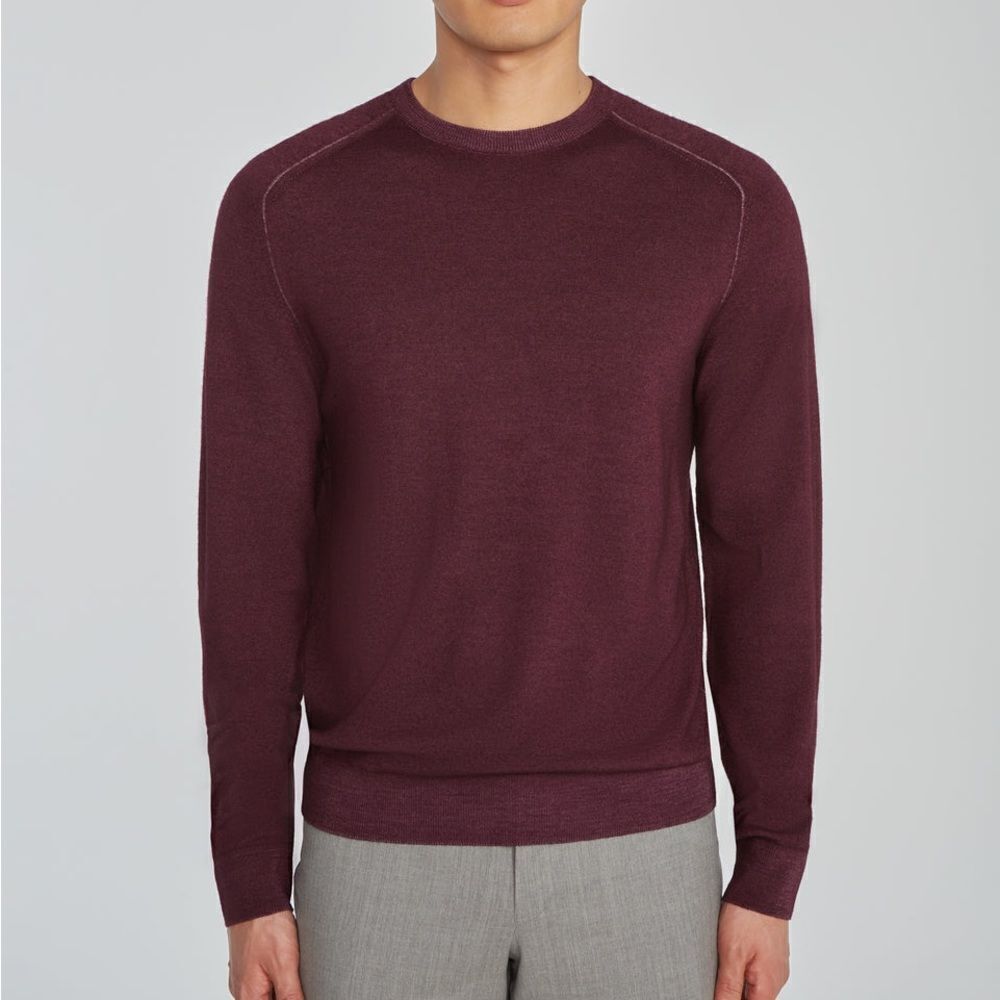 Jack Victor Plum Murray Virgin Wool Long Sleeve Crewneck Sweater Men’s XL New